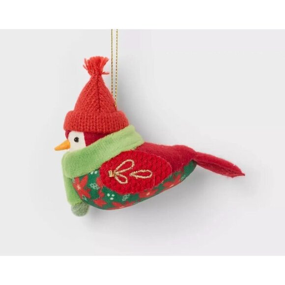 Target Featherly Friends Fabric Bird Red Hat Christmas Ornament Wondershop™ 2024 - Picture 1 of 10